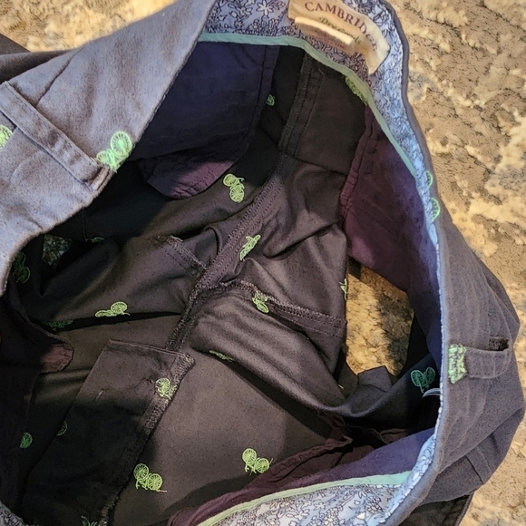 Cambridge Dry Goods embroidered bicycle shorts. Blue/green. Women's size 2 - Picture 5 of 15